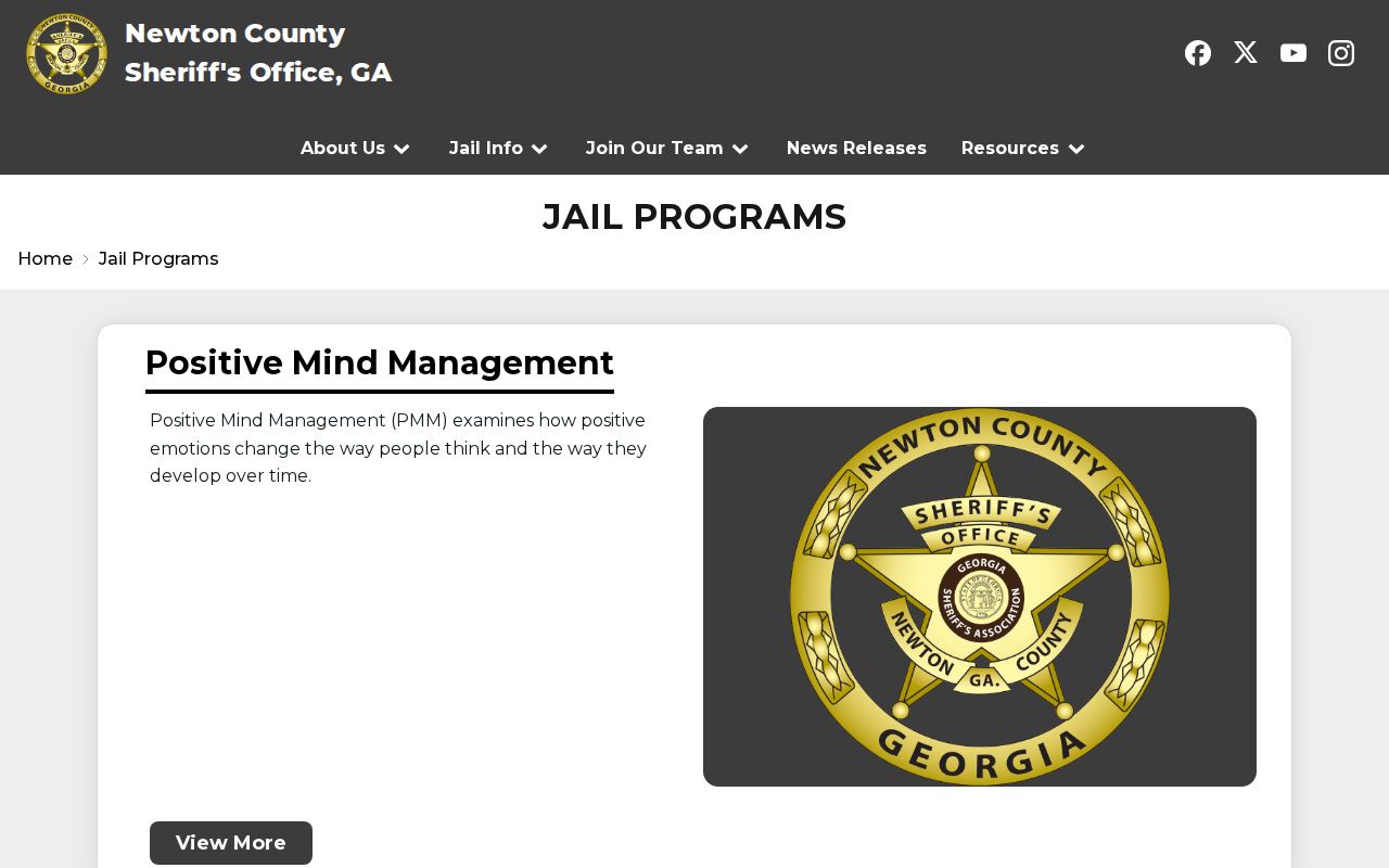 Newton County Jail release and reentry program list